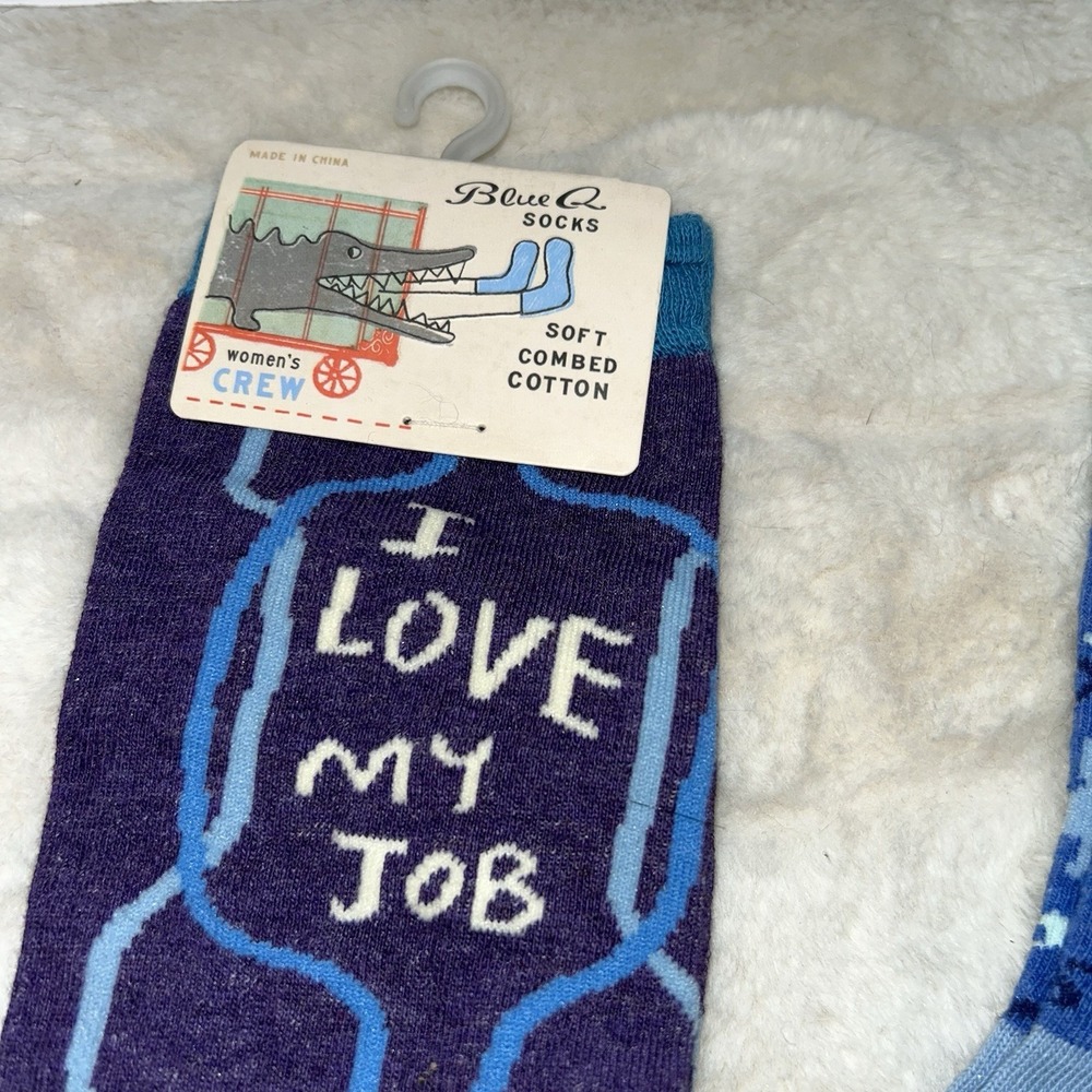 Lot Of 3 NWT Blue Q  Women's Crew Socks Dog Job - Picture 6 of 8